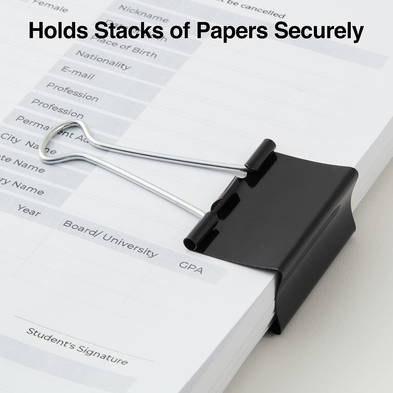 Staples Binder Paper Clips, 1 Inch Capacity, Large, 12-Pack, Black - Image 3